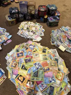 Pokemon TCG 300+ Card Bundle All Rarities, Wotc To Modern Era With Random Tin - Image 1