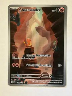 Pokemon Charmander 168/165 SV 151 Illustration Rare Full Art Holo Eng 2023 - Image 1