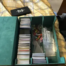 Pokemon TCG Mixed Card Lot Standard Size w/ Storage Box, Dice & Sleeves - Image 1