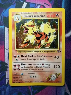 Blaine's Arcanine - 1/132 - Pokemon Gym Challenge Unlimited Holo Rare Card NM - Image 1