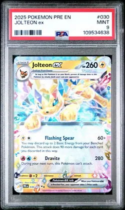 2025 Pokemon Jolteon ex Card #030 Psa 9 Mint - Image 1