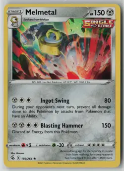 Melmetal 189/264 Pokemon TCG Fusion Strike Holo Rare Card (Near Mint) NM 1 - Image 1