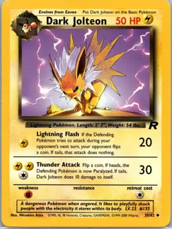 Dark Jolteon 38/82 - Pokemon TCG Team Rocket - Unlimited - Uncommon - MP - Image 1
