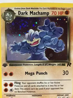 Pokemon Dark Machamp Holo Card 10/82 Team Rocket Series 1st Edition - Image 2