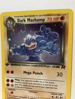 Pokemon Dark Machamp Holo Card 10/82 Team Rocket Series 1st Edition - Image 4