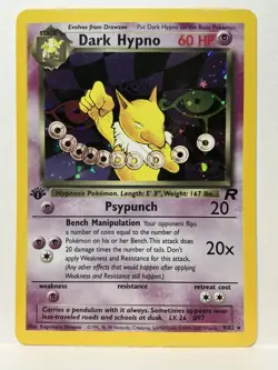Pokemon Team Rocket Holo Dark Hypno 1st Edition Card 9/82 - Image 1