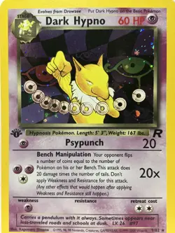Pokemon Team Rocket Holo Dark Hypno 1st Edition Card 9/82 - Image 2