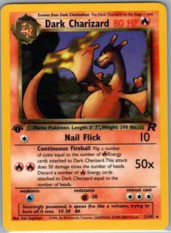 Dark Charizard 21/82 1st Edition Non Holo Team Rocket - Pokemon Card - NM - Image 1