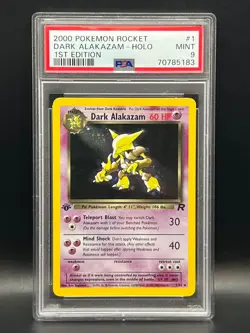 Dark Alakazam 1/82 Holo Rare 1st Edition 2000 Pokemon Team Rocket- PSA 9 Mint - Image 1