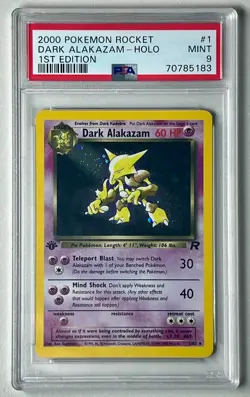 Dark Alakazam 1/82 Holo Rare 1st Edition 2000 Pokemon Team Rocket- PSA 9 Mint - Image 3