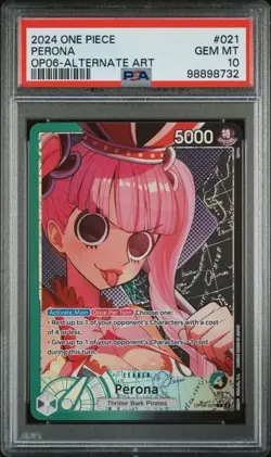 One Piece English - PSA 10 GEM MINT - OP06-021 Leader - Perona Alt Art - Image 1