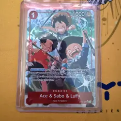 One Piece Ace Sabo Luffy SR OP13-007 Carrying On His English Alt Art - Image 1