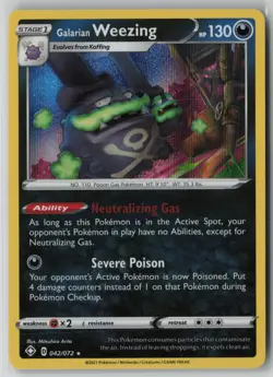Galarian Weezing 042/072 Pokemon TCG Shining Fates Holo Rare Card (Near Mint) 1 - Image 1