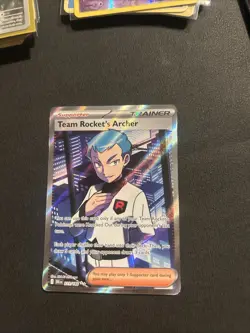 Pokemon TCG Team Rocket's Archer Destined Rivals Full Art Trainer Card 223/182 - Image 1