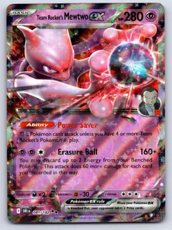 Team Rocket's Mewtwo ex 081/182 Pokemon Destined Rivals Holo LP - Image 1
