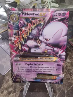 Pokemon TCG M Mewtwo EX 64/162 BREAKthrough Mega EX Holo Ultra Rare - Image 1