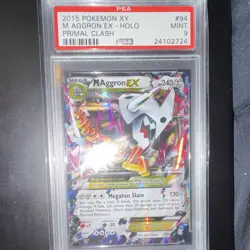 Pokemon TCG XY Primal Clash M Aggron EX Holo Ultra Rare 94/160 PSA 9 - Image 1