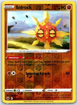 Solrock 069/159 Uncommon Crown Zenith Pokemon Reverse Holo Near Mint - Image 1