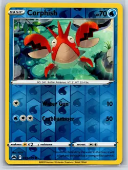 Corphish 033/159 Common Crown Zenith Pokemon Reverse Holo Near Mint - Image 1