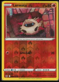 Larvesta 024/159 Common Crown Zenith Pokemon Reverse Holo Near Mint - Image 1