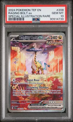 Raging Bolt EX 208/162 Special Illustration Rare Temporal Forces Pokemon PSA 10 - Image 1