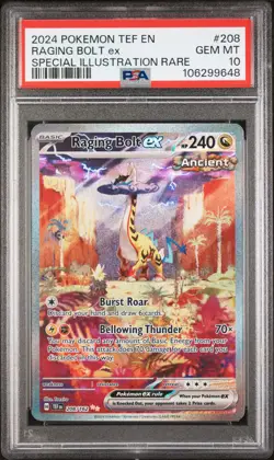 Raging Bolt EX 208/162 Special Illustration Rare Temporal Forces Pokemon PSA 10 - Image 1