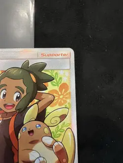 Hau Full Art Trainer Pokemon Card Guardians Rising Holo MP - Image 3