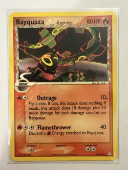 Pokemon TCG Rayquaza Holon Phantoms Card 26/110 Rare Delta Species LP - Image 1