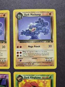 WOTC Pokemon TCG Team Rocket Dark Machamp/Hypno/Vileplume 4-Card Lot ENG - Image 5