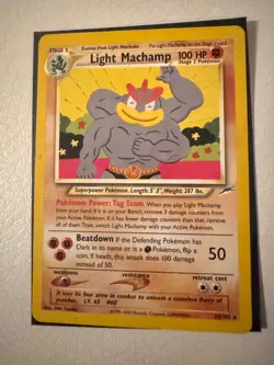 Light Machamp 25/105 Neo Destiny Unlimited Rare Vintage 2000 Pokemon Card - Image 1