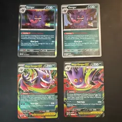 Pokemon TCG Holo 4 Card Lot: Gengar 050/088 + Mega Gengar EX 056/094 - Image 1