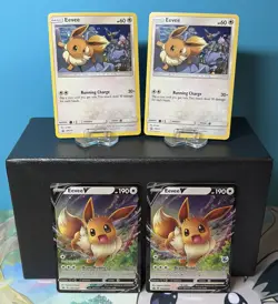 Eevee SM235 Eevee V SWSH065 NM Raw 4 CARD LOT Black Star Promo Pokemon TCG - Image 1