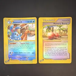 Pokemon TCG Aquapolis 2 Card Lot Azumarill 4/147 Memory Berry 128/147 EN - Image 1