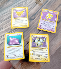 Pokemon TCG Fossil/Base/Jungle Zapdos Hypno Ditto Magneton English 4-Card Lot - Image 1