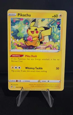 Pokemon: Lost Origin - Pikachu 52/196 - Extremely Off-Centered Error Card - Image 1