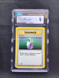 Pokemon Cards: Base Set 1st Edition Common: Potion 94/102 CGC 9 - Image 1