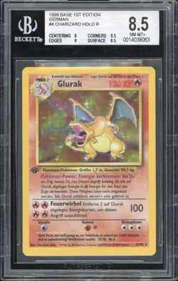 1999 Pokemon GERMAN 1st Edition Base Set Glurak-Charizard Holo 4/102 BGS 8.5 #1 - Image 1
