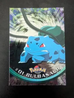 HOLO #01 BULBASAUR TOPPS POKEMON 1ST EDITION BLUE LOGO CARD TV ANIMATION - Image 1