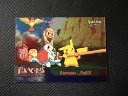 Everyone...Pull!!! #52 Pikachu's Vacation Pokemon Topps - Blue Label - Holo - NM - Image 1