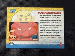 Peacemaker Pikachu 46 Holo Foil Pokemon Topps Blue Label Pikachu's Vacation - NM - Image 2