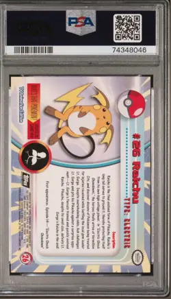 PSA 7 Raichu Card #26 Topps TV Set Black Label 1999 Pokemon Card-NM - Image 2