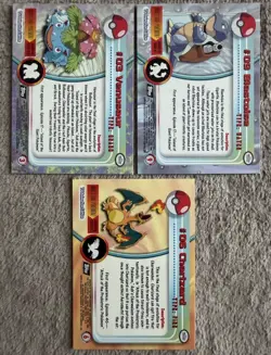 Pokemon Topps Chrome Non Holo Venusaur, Blastoise & Charizard Black Label Set - Image 2