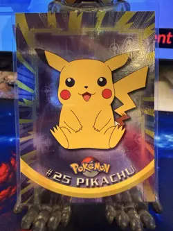 Topps Pokemon English TV Card Series 1 #25 Pikachu 1st Print Blue Logo Holo Foil - Image 1
