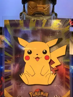 Topps Pokemon English TV Card Series 1 #25 Pikachu 1st Print Blue Logo Holo Foil - Image 3