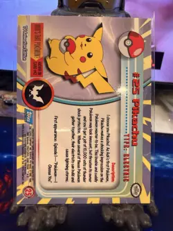 Topps Pokemon English TV Card Series 1 #25 Pikachu 1st Print Blue Logo Holo Foil - Image 4