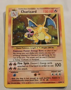 Charizard 4/102 Base Set Holo Rare Pokemon Card Unlimited 1999 Clean Back - Image 1
