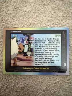 Topps TV Animation Edition EP24 Primeape Goes Bananas Holo Pokemon Card - Image 2