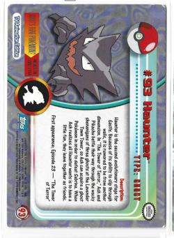 Topps Pokemon Haunter #93 2000 TV Animation Edition Blue Logo Non Holo - Image 2