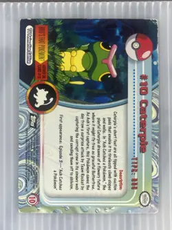 Topps Pokemon TV Animation Edition #10 Caterpie 1999 English Holo - Image 2