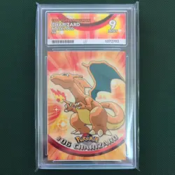 1999 Topps Pokemon TV Charizard #06 Base Card ACE 9 Mint #6 Black Logo - Image 1